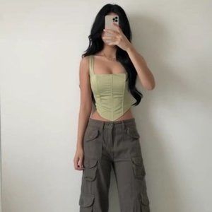 Hollywood Darling Bustier Top, Pistachio - Peppermayo - US 2